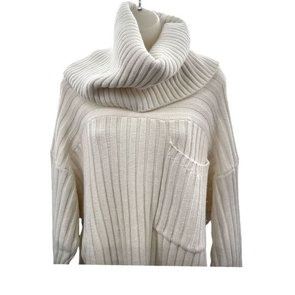 One Teaspoon Knit Sweater Size Small Oversized High Neck Split Sides High Low - Picture 2 of 9